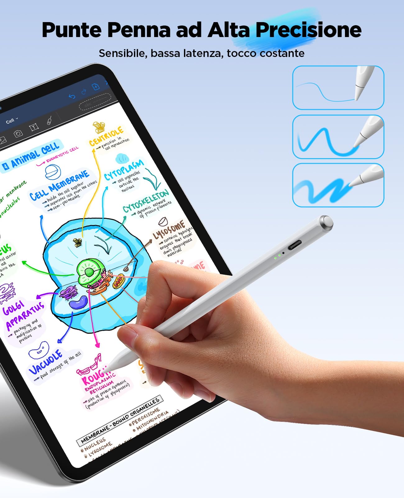 JOYROOM Penna iPad (2018-2023), Pencil per iPad 13 Minuti Ricarica Rapida Sensibile All'inclinazione, Supporto Magnetico Pennino iPad per iPad Pro 12.9"/11", iPad Air 5/4/3, iPad Mini 6/5, iPad 10/9/8