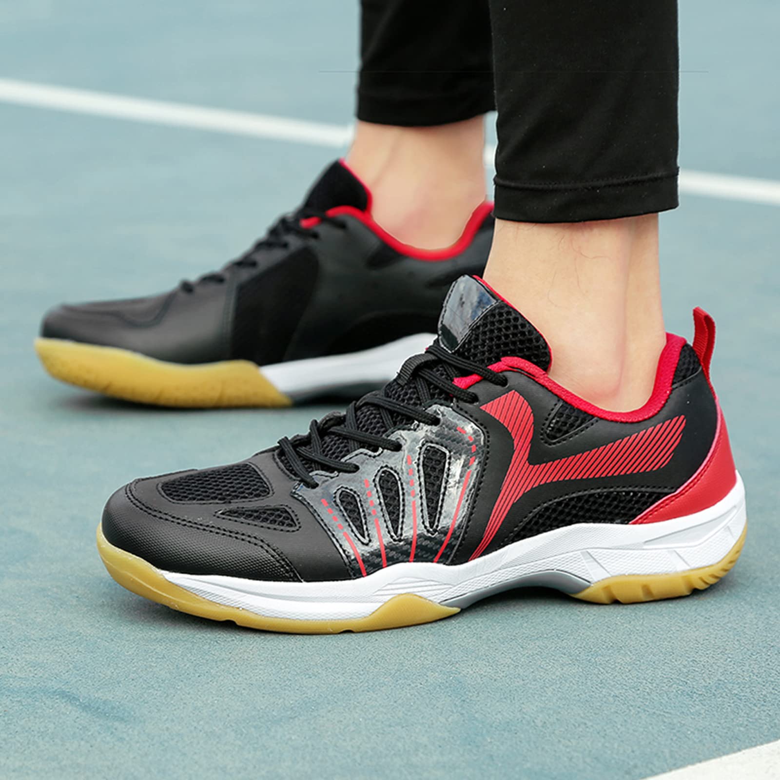 Zapatillas De Calabaza para Hombres Tenis Bádminton Zapato De Corte Interior Sin Deslizamiento para El Tenis De Mesa De Pickleball De Voleibol