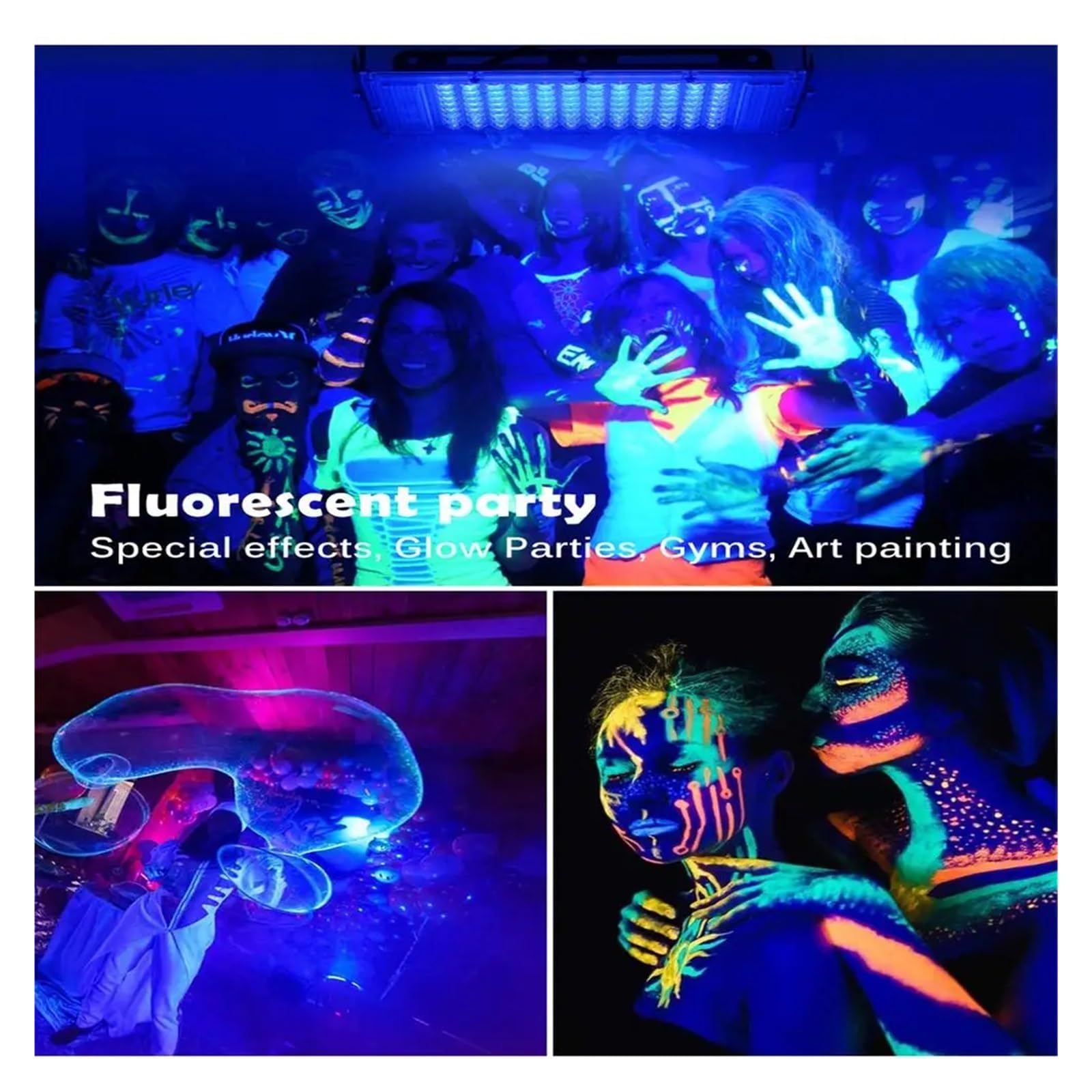 Lampe UV LED À Lar Faisceau, Lumière Noire, Étanche IP65, 395-400nm, UVA, For Éclaira De Scène, Décor D'halloween, 50W, 100W(300W)