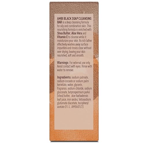 Miniatura 3 de Ambi Jabón negro para el cuidado de la piel con manteca de karité, 3.5 onzas (paquete de 2)