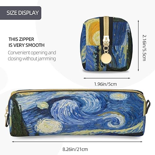 Vista 5 de IMPCOKRU Bolsa pequeña para lápices, pintura al óleo de Van Gogh, estuche de almacenamiento de papelería para escuela, oficina, viajes