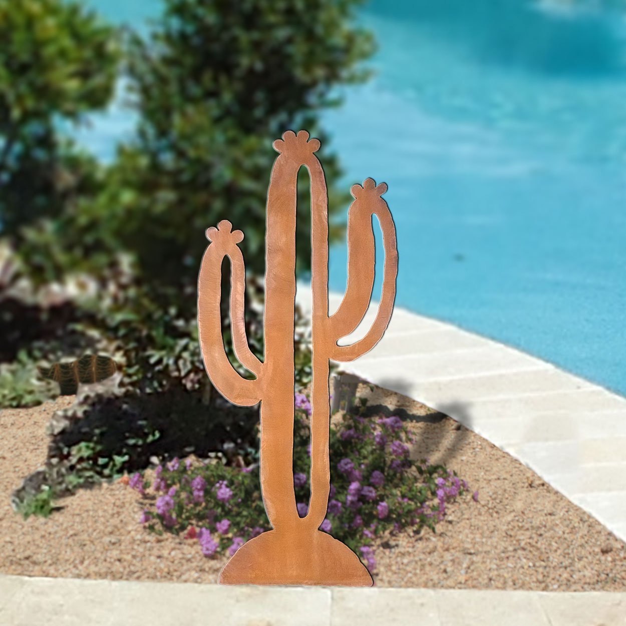 Amazon.com : 18in Southwest Saguaro Cactus Rust Metal Yard-Garden-Planter  Statue : Patio, Lawn & Garden