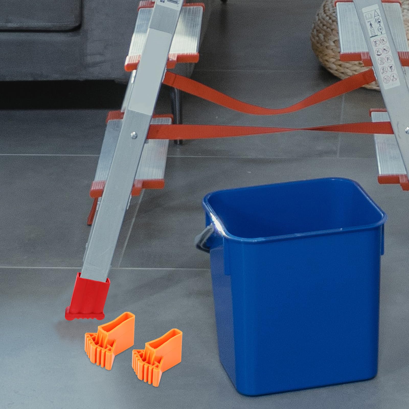 STOBAZA Cubiertas de Goma para Pies de Escalera 50X20 MM, Juego de 4 Piezas Resistentes, Antideslizantes para Escaleras de Aluminio en Hogares