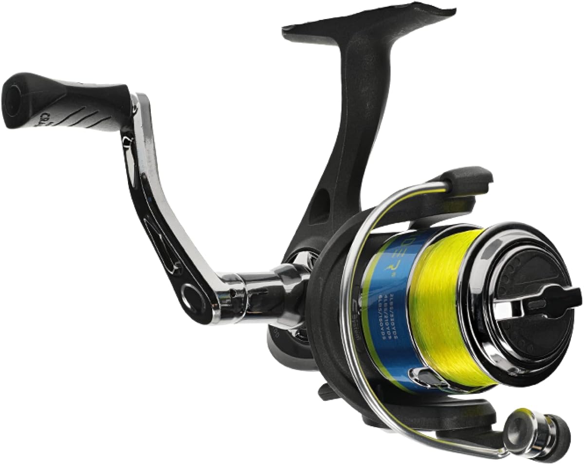 Carrete de pesca giratorio Crappie Thunder, sistema de 2 rodamientos, recuperación con mano derecha o izquierda, Crappie Thunder Green