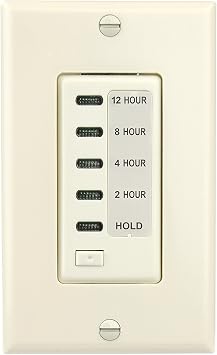 Reliance Controls WED720A in-Wall Electronic Timer, 2/4/8/12-Hour, Almond