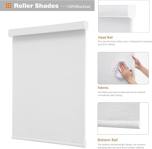 Miniatura 3 de Changshade Persianas enrollables opacas personalizadas, persianas enrollables con cable para ventanas con aislamiento térmico, bloqueo de luz,