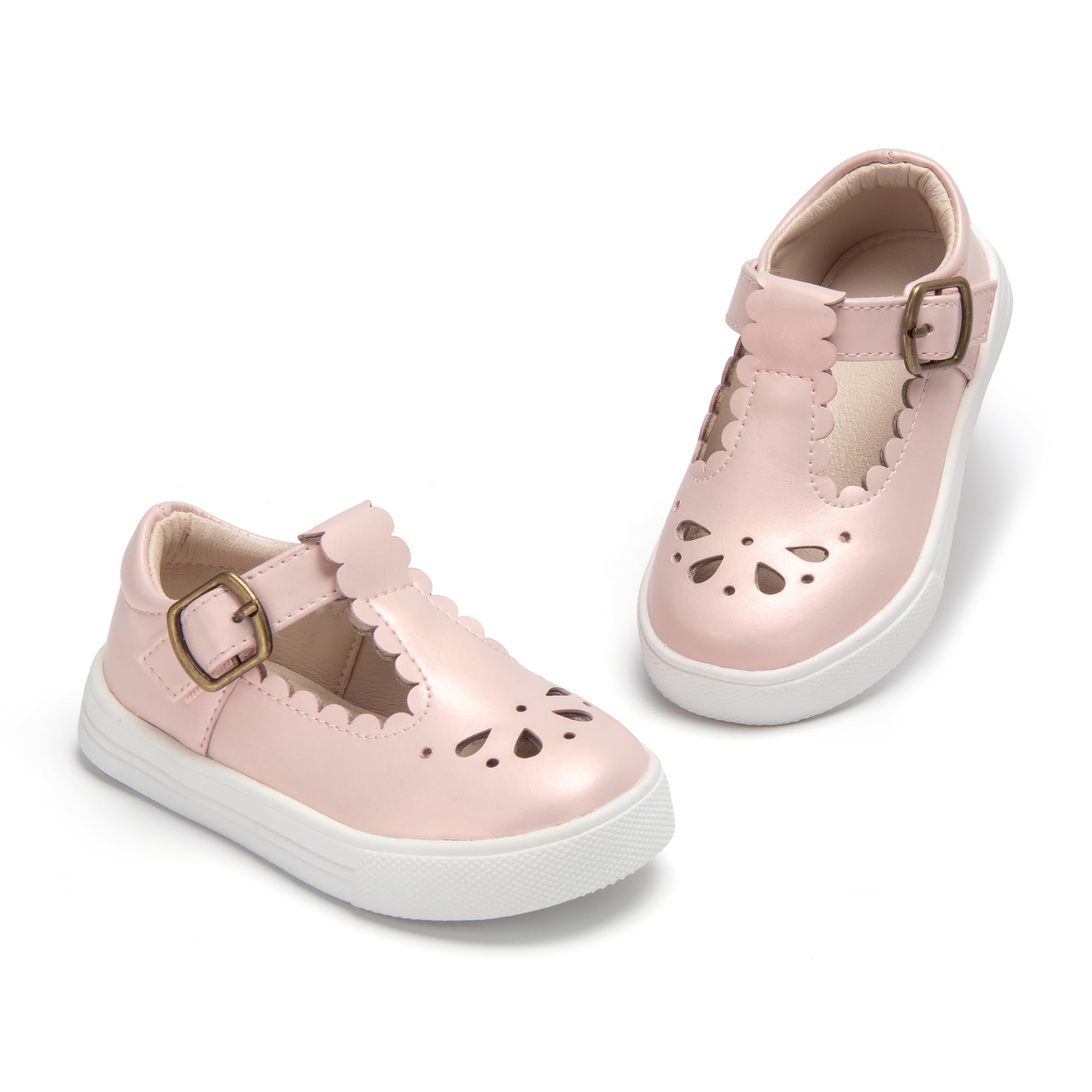 THEE BRON Toddler Girls Casual Sneakers Stylish Comfy T-Strap Everyday Shoes