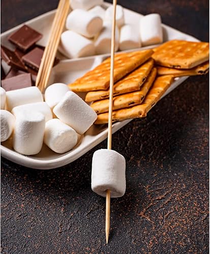 Miniatura 6 de Pastlla 200 pinchos de madera de bambú de 7.9 pulgadas para barbacoa, aperitivo, fruta, cóctel, parrilla, fuente de chocolate, aperitivos, cocina,