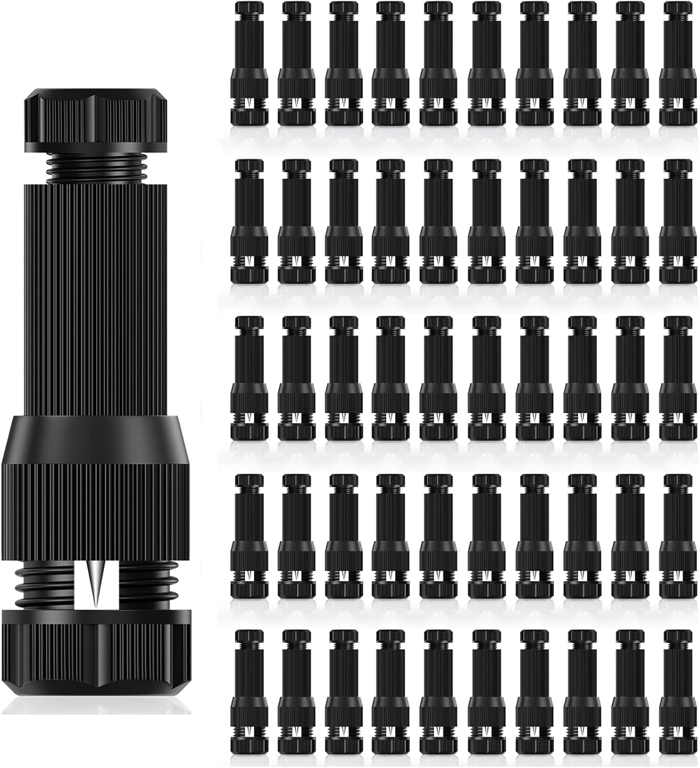 iCreating 50Pack Low Voltage Wire Connector, Landscape Lighting Connectors Waterproof for 12/2 Gauge Cable Landscape Light Connectors for Outdoor Path Lights Spotlights In-Ground Lights