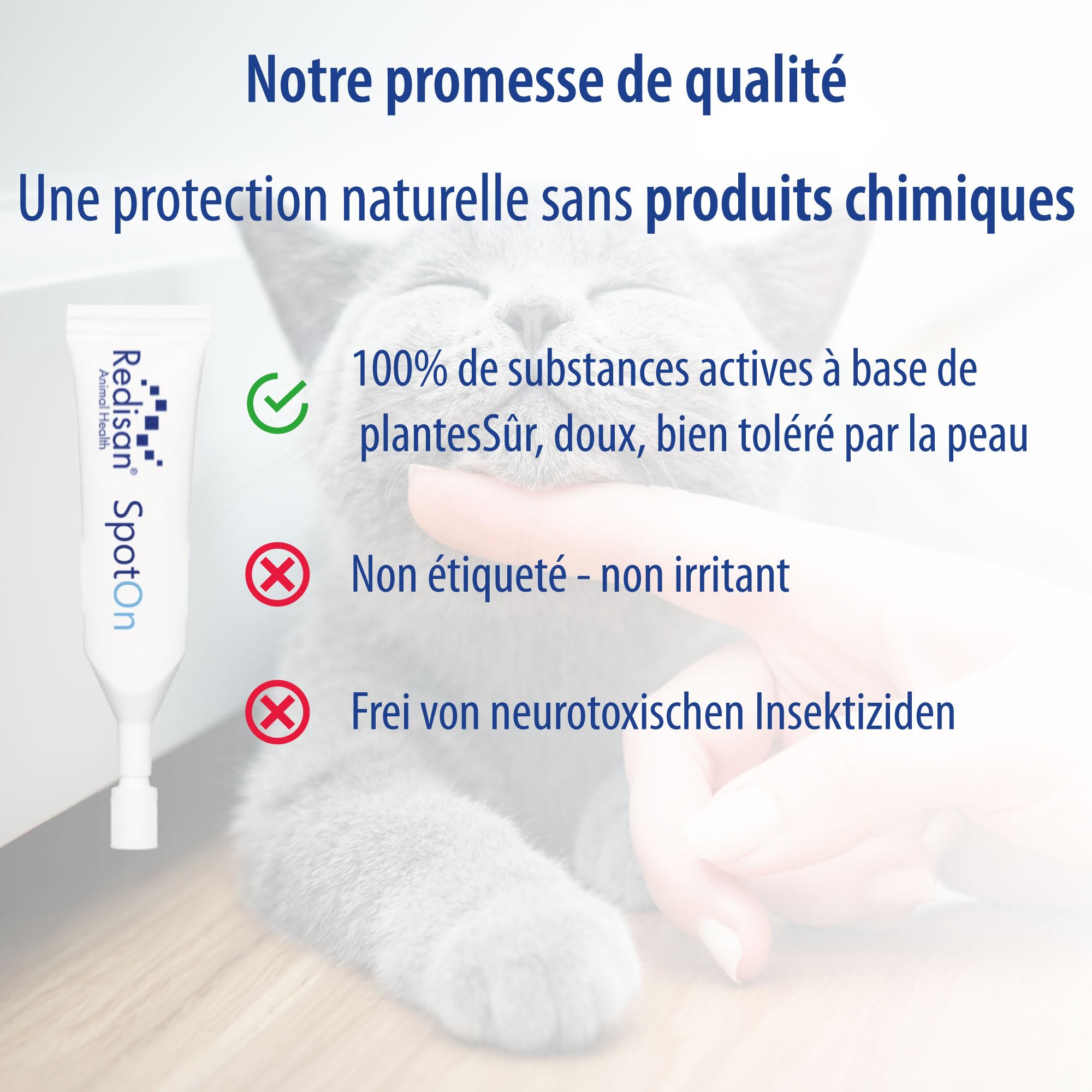 Spot on pour Chats I Anti-tiques à Base de Plantes sans Chimie I Protection Efficace Contre Les puces et Les tiques I Jusqu'à 15 semaines de Protection