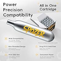 Vista 2 de Cartuchos de CO2 de 12g – Paquete de 25, ajuste cómodo sin rosca, compatible con pistolas de balines CO2, armas de aire, pistolas de aire, rifles
