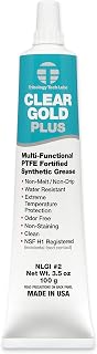 TTL Clear Gold Plus PTFE Grease, Clear, 3.5 oz – NSF H1 Food Grade Multi-Purpose Lubricant for O-Rings, Bearings, Garage Doors, Power Tools, Automotive, 3D Printers – Non-Melt, Rust Resistant