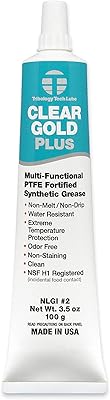 Tribology/Tech-Lube Tribology Clear Gold Plus Multi-Purpose PTFE Lubricant, NSF H1 Food Grade Grease, 3.5 oz. (CG-Plus)