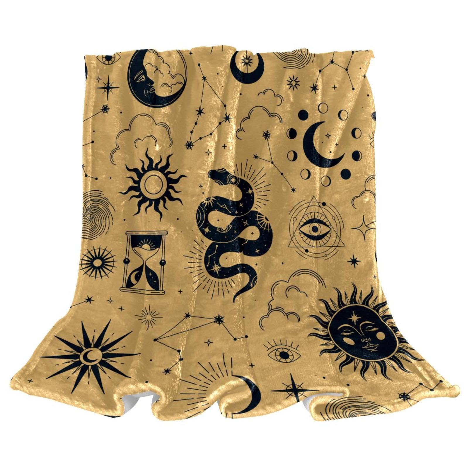 Plaid chaud serpent de la lune en polaire de qualité supérieure