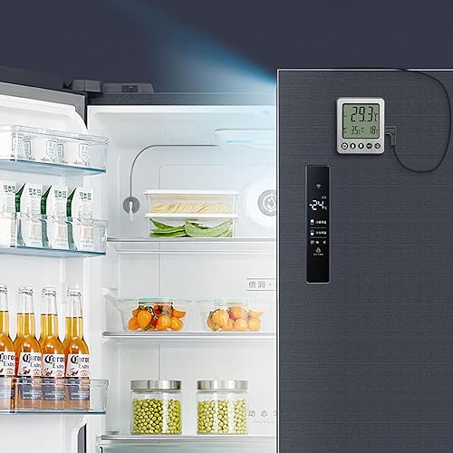 Miniatura 6 de Termómetro para refrigerador, alarma de congelador, termómetro digital para congelador con sensor adicional, alarma de alta y baja temperatura (1,