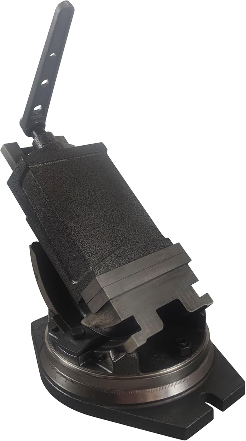 Bench Vise Bench Clamp 6inch-Wide Jaw Tilting Swiveling Adjustable for CNC Precision Milling and Grinding Machines Black