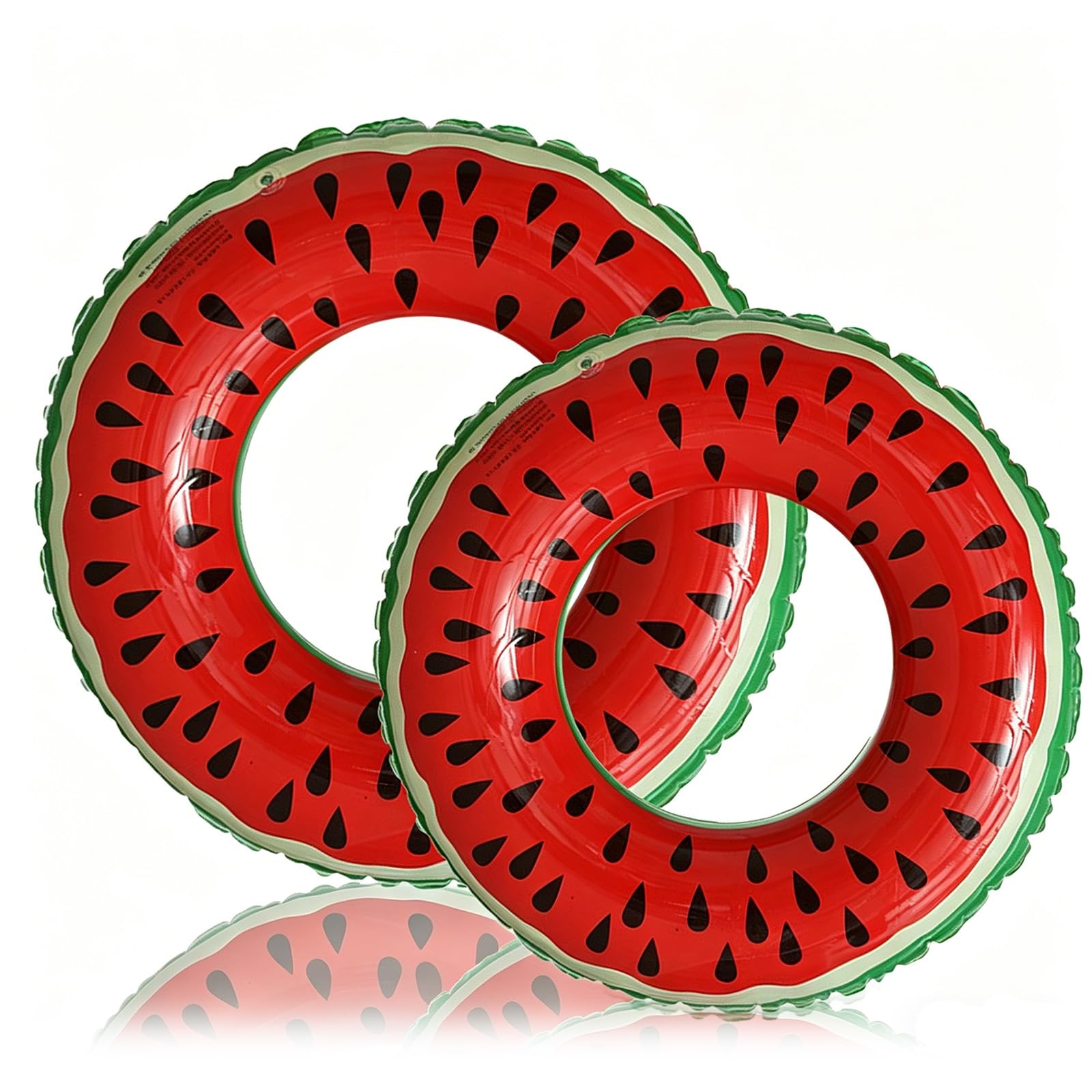 2pcs Swimming Ring Inflatable Rubber Rings for Kids Adults,70/90cm Watermelon Inflatable Pool Ring Floaties Swim Rings Water Float Inflatables Pool Floats for Boys Girls Women Beach Summer Water Party
