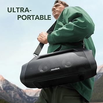 Soundcore Anker Motion Boom Plus IP67 Outdoor Speaker with 80W Stereo Sound, Black