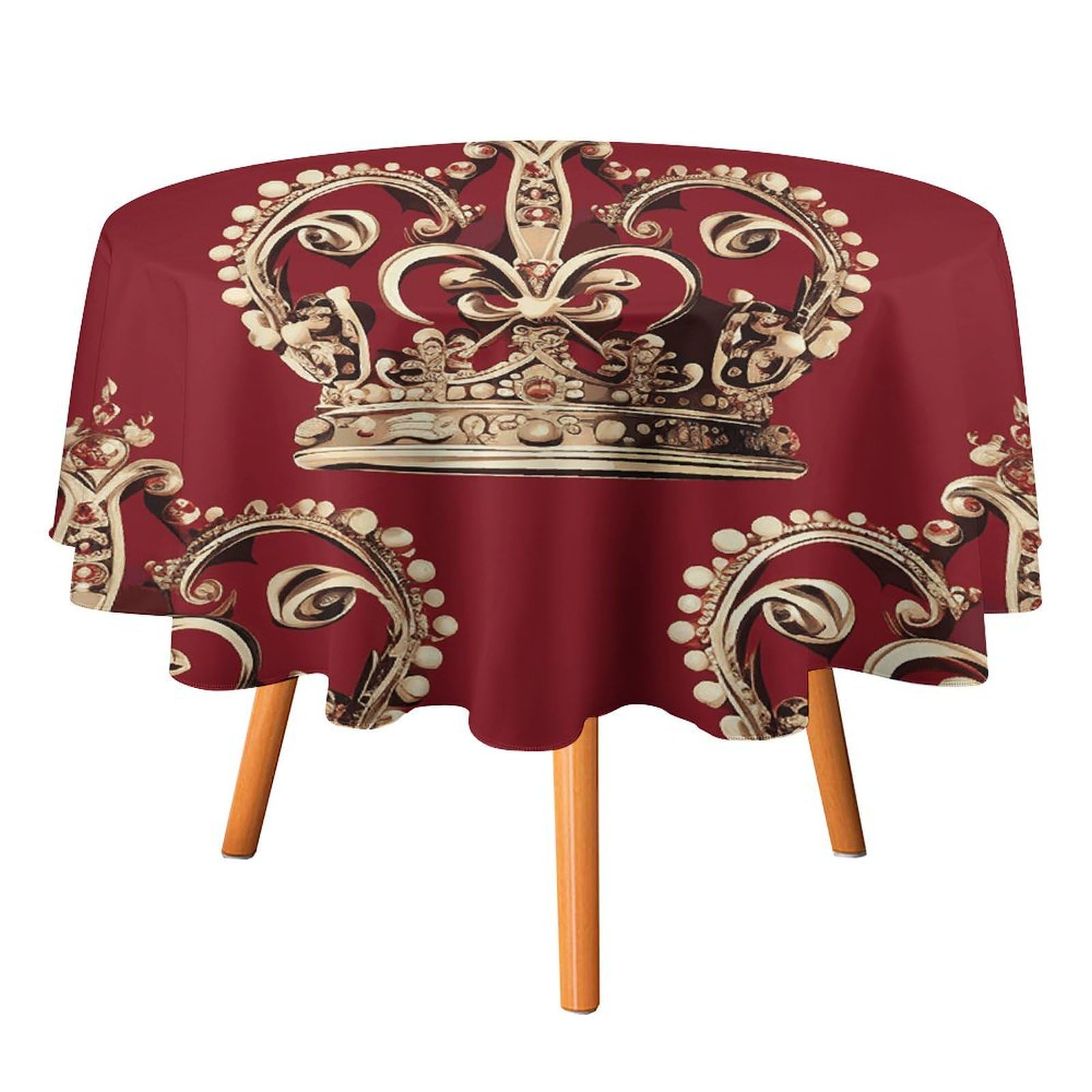 Nappe ronde rouge durable pour réchauffer l'ambiance de vos repas de fête