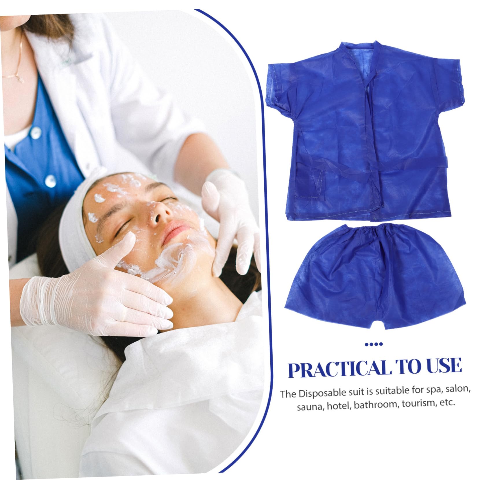 ifundom Schweißanzug Für Herren Saunaanzug Für Damen Männer Taille Spa-wrap Aus Vliesstoff Saunaanzüge Gewichtsverlust Im Saunaanzug Blau Polyester (polyester)