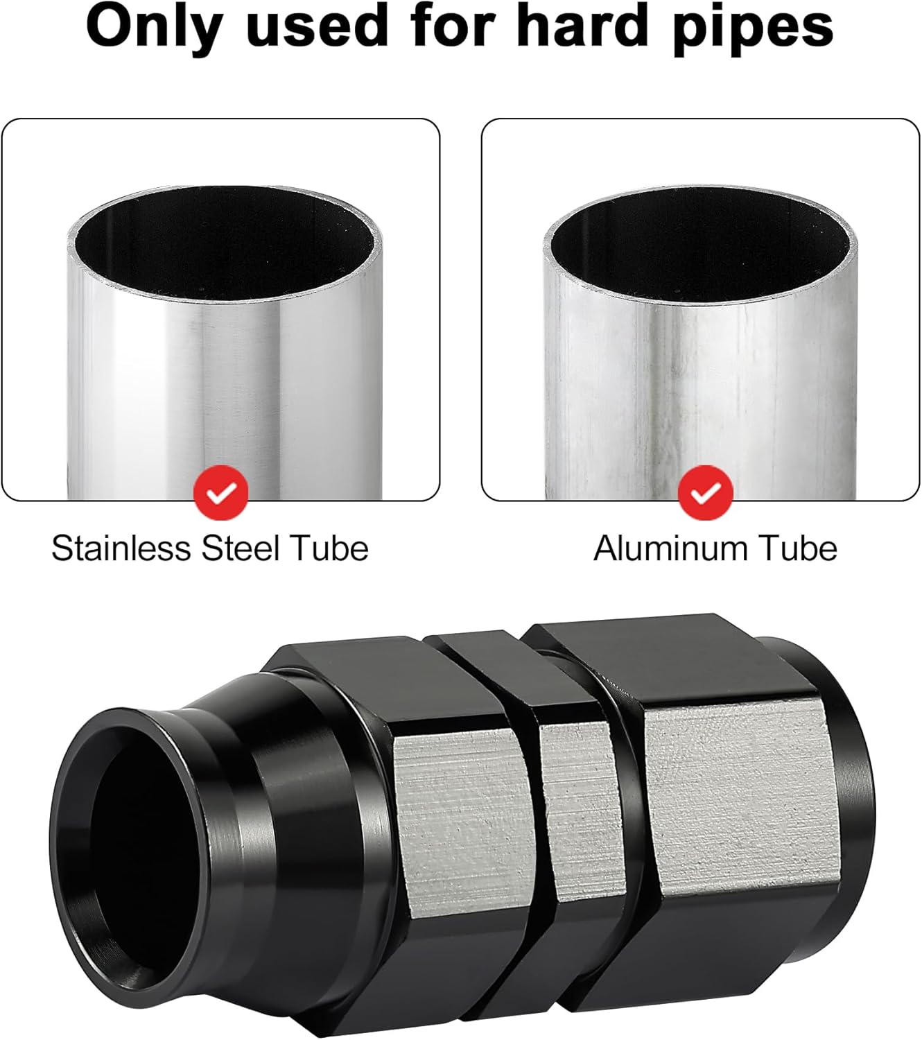 EVIL ENERGY 6AN Female Flare to 3/8" Compression Hardline Fitting Aluminum Black
