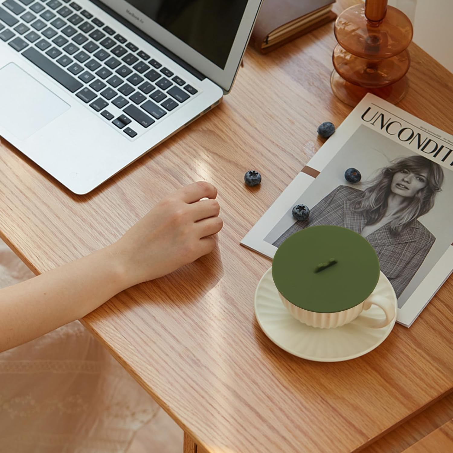 6 Pack Silicone Lids for Cups, Silicone Cup Covers for Drinks, 4 Inch Multicolored Cup Lids for Mugs Tea Coffee Cups - Image 5