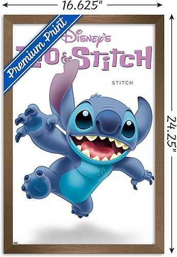 Miniatura 3 de Trends International Disney Lilo and Stitch - Póster de pared de la serie Stitch Feature Series, 14.72 x 22.37 pulgadas, versión enmarcada en bronce