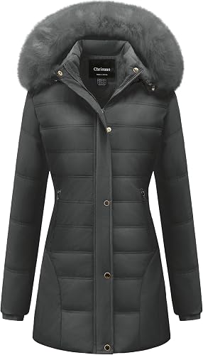 Chrisuno Winter Coats For Women Long Women's Windproof Warm Waterproof Thicken F