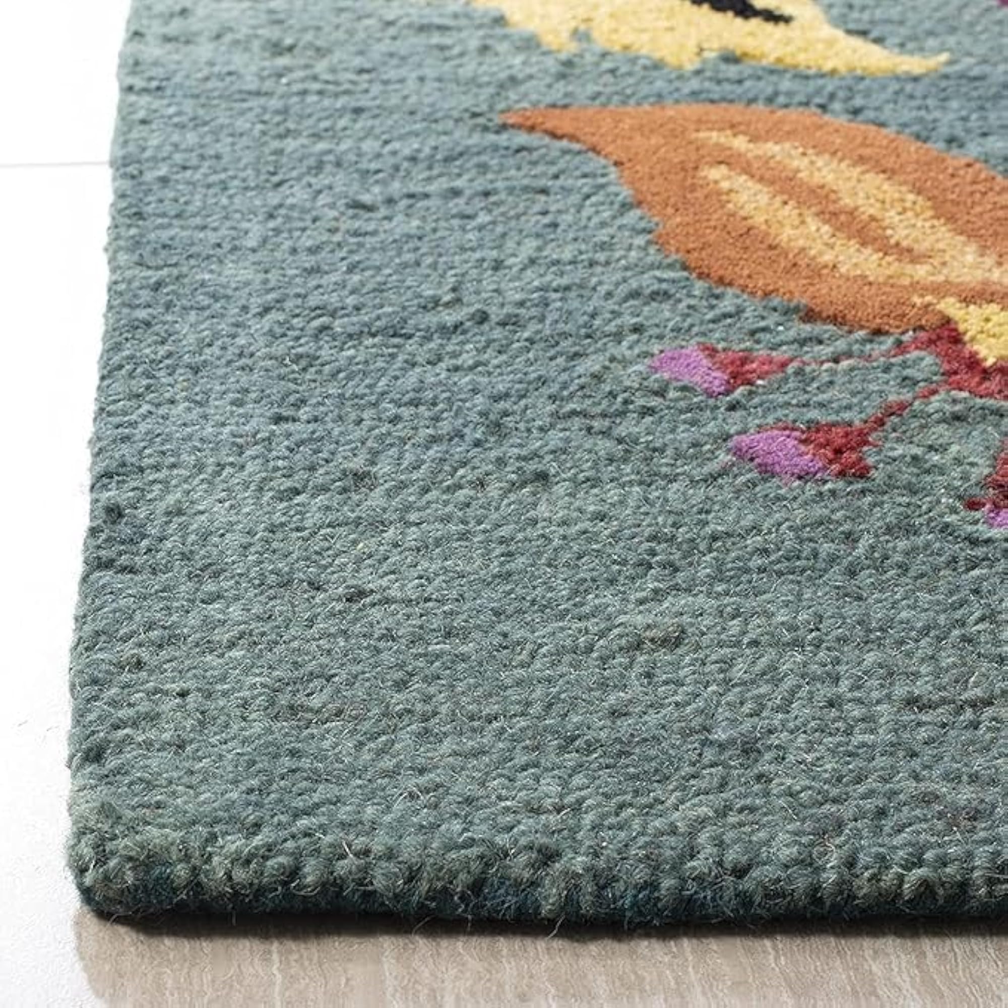 Premium Handmade Tufted Wool Geometric Design Rug, 6x6 Feet