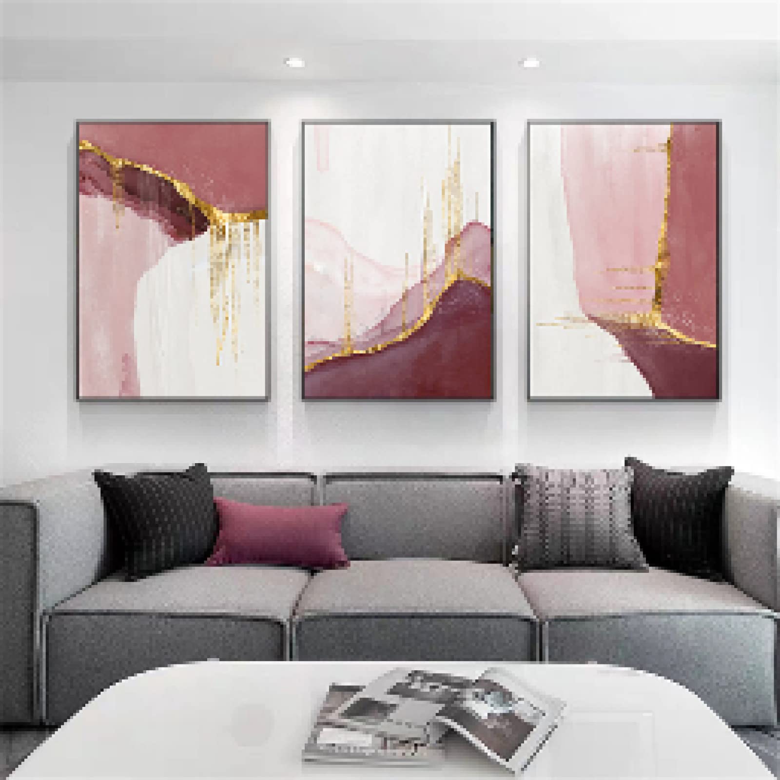 Affiche murale abstraite rose et violette 60x80 cm, solution déco pour grand mur vide - 8