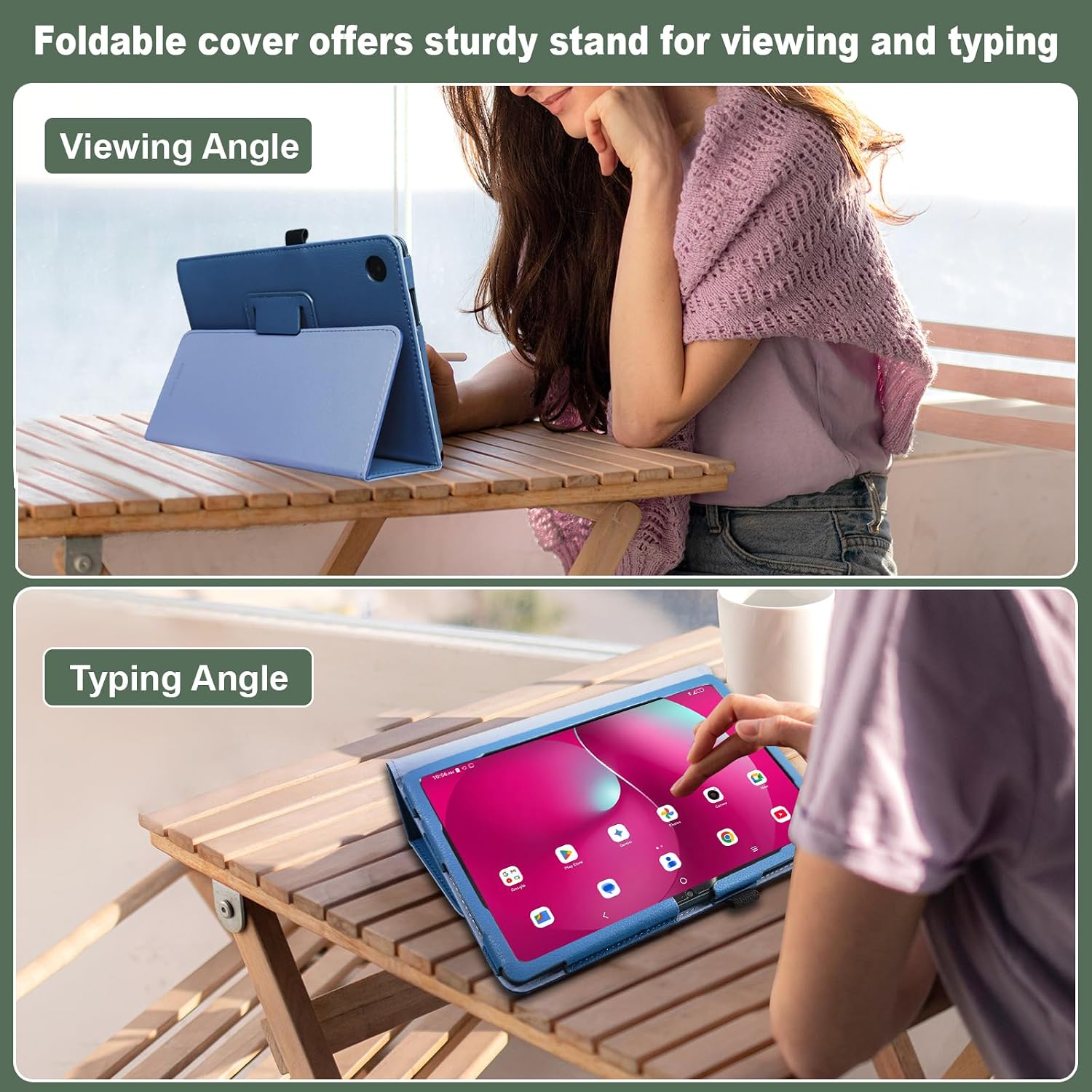 DMLuna Case for T-Mobile Revvl Tab 2 10.1" (Model:9185W, 2025 Release) ONLY, Folio Premium PU Leather Cover with Stand(NOT FIT REVVL TAB 5G 10.36" 2023), Navy Blue image 3