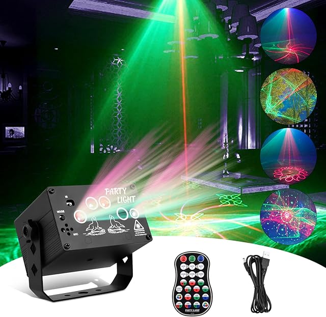 Uraqt Dyskoteka Światło, Światła Stroboskopowe Disco z Pilotem i Kablem USB, Party Disco Lights z 60 Różnymi Wzorami dla Efektów Scenicznych Party Birthday Karaoke