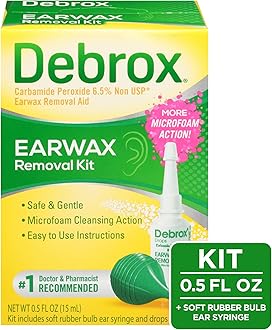 Debrox Ear Wax Removal Kit, Bulb Syringe & 0.5 Fl Oz Ear Wax Removal Drops with Carbamide Peroxide - Remove Earwax Which Can Contribute to Muffled Hearing, Ear Discomforts, and Tinnitus