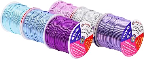 Vista 22 de Mandala Crafts Alambre de aluminio anodizado de calibre 8 para hacer joyas, alambre neutro flexible de color de 128 pies, flexible y flexible