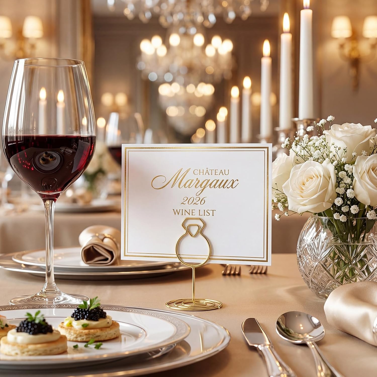 Eaasty 50pcs Ring Table Number Holders Elegant Card Holder Wire Picture Holder Mini Table Number Holders Name Place Card Stand for Centerpieces Wedding Reception Bridal Shower Birthday Party(Diamond) image 5