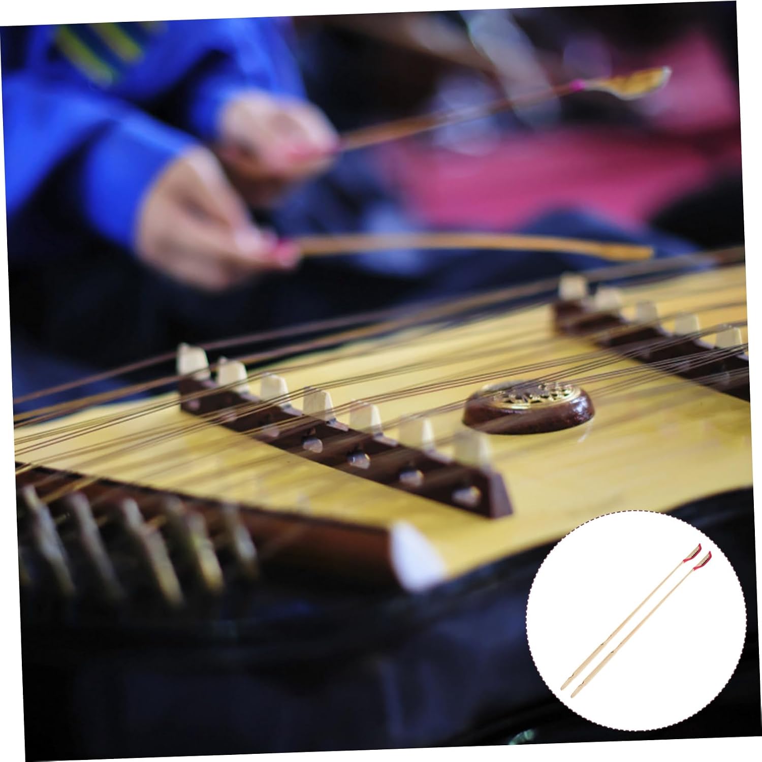 2Pcs Durable Dulcimer Strips with Ebony Tips Essential Yangqin Supplies for Musicians Antique Design Accessories for Dulcimer Players