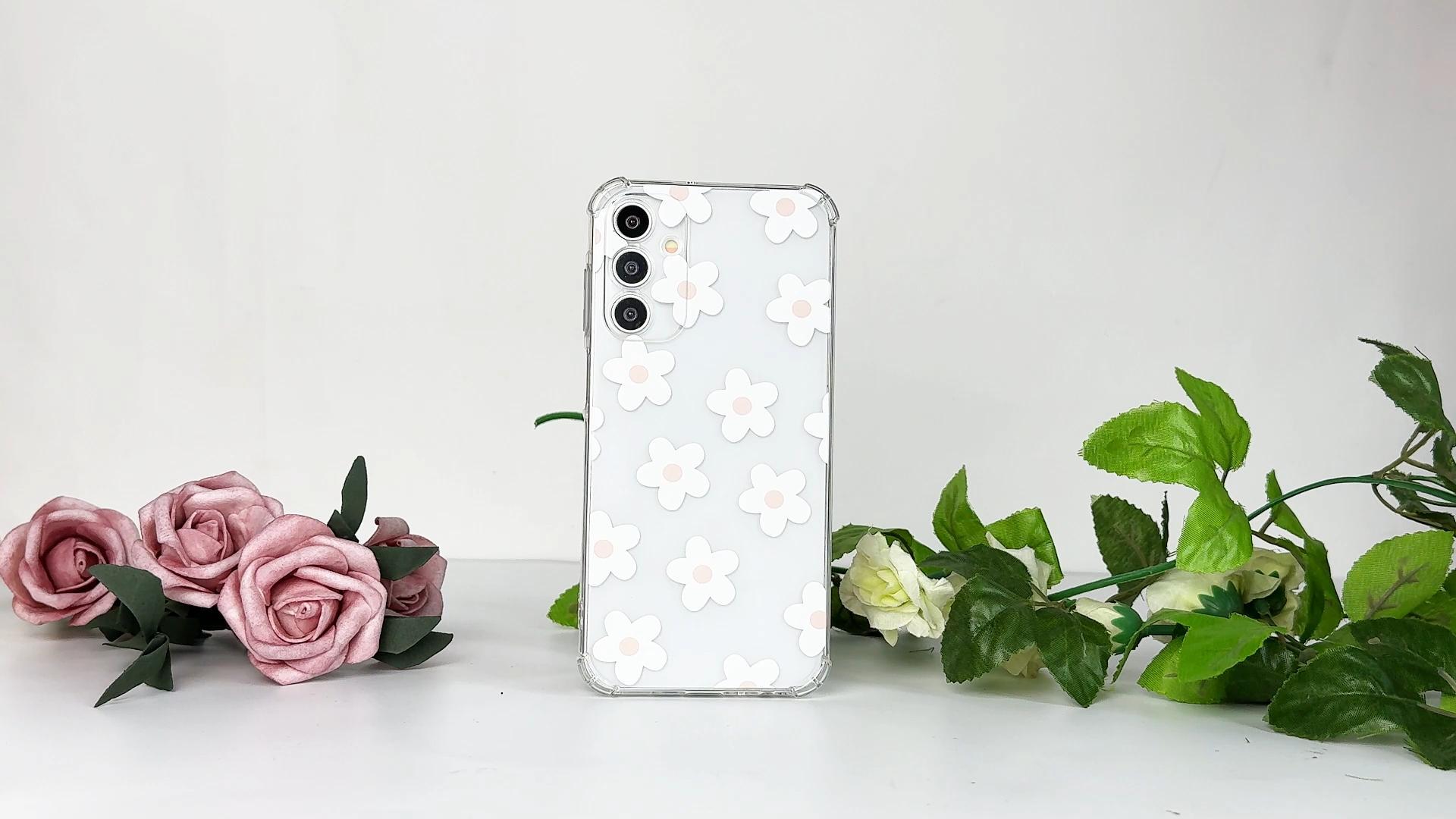 ChoosEU Trasparente Custodia per iPhone 16 Sottile TPU Silicone Cover Disegni Colorate Fiore Fiori Motivo per Ragazza Donne Antiurto Protettiva Case Morbido Custodie - Rosso Blu