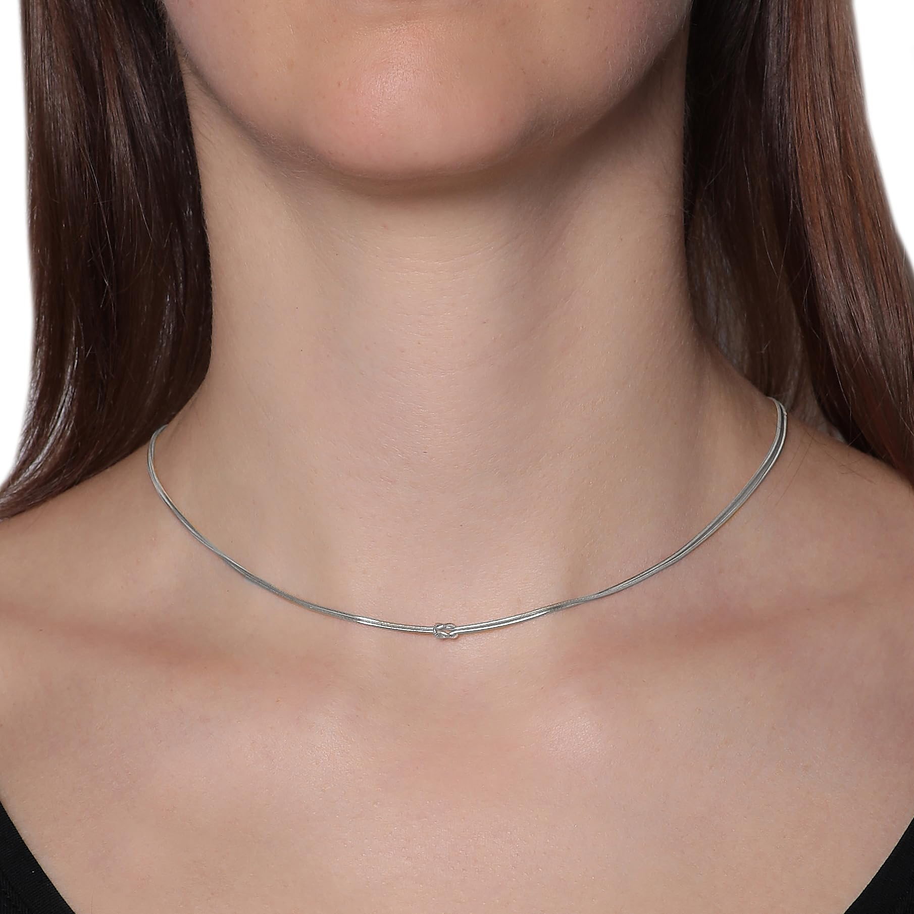 Collana Argento 925 Con Nodo, Regolabile, Nodo Simbolico per Amore, Amicizia e Infinito ideale per regalo San Valentino, made in italy