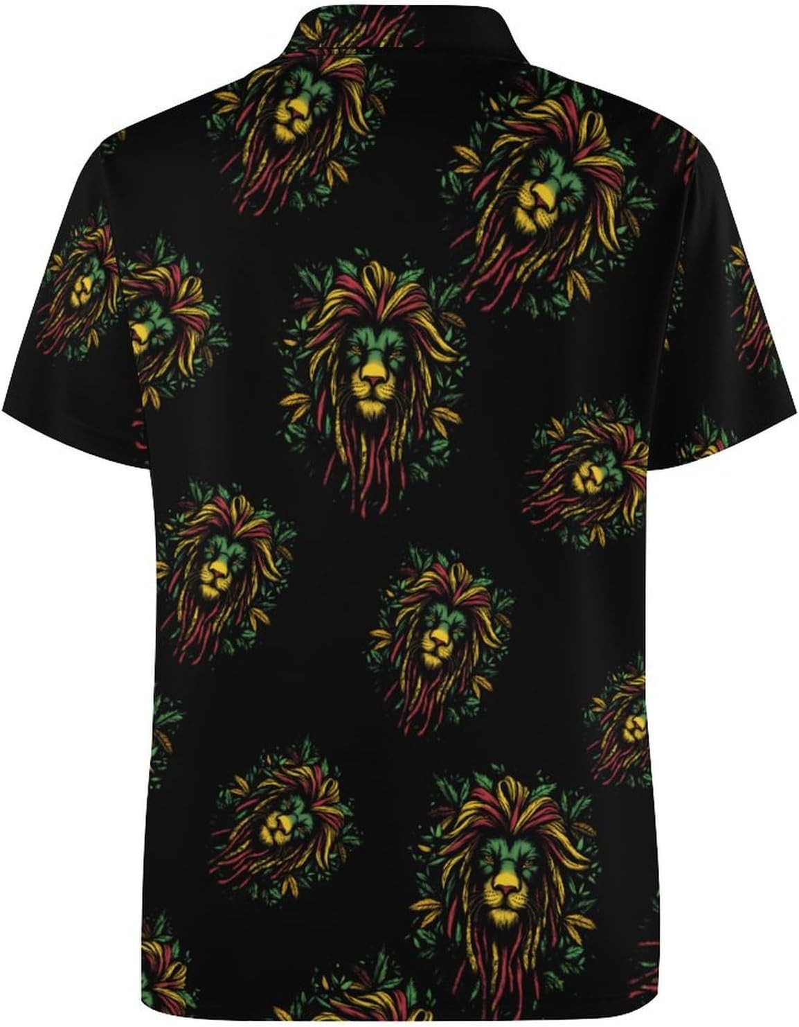 Reggae Rasta Lion Weed Leaves Womens Golf Polo Shirts Summer Short Sleeve Collared 3 Buttons T Shirt Activewear Tops