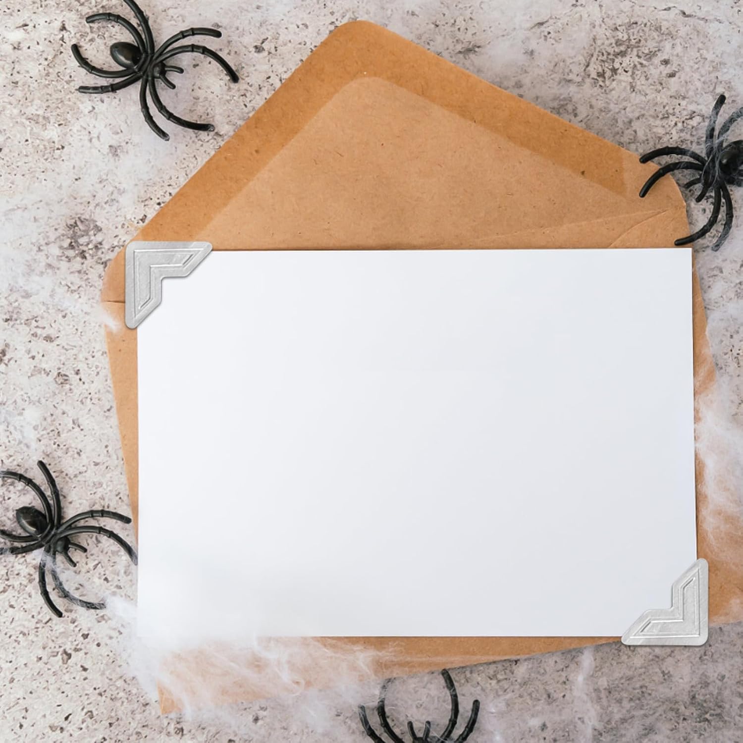 SEWACC Self-Adhesive Photo Corner Stickers 10 Sheets Black Gold Kraft Silver White DIY Scrapbooking Album Journal Craft Paper Mounts for Picture Frames