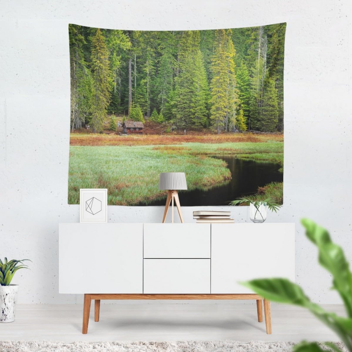 CEVAN Papel Tapiz Baño Tapiz De Tela Para Decorar Paredes Bosque Tapiz Japon Tapiz Para Dormitorio Verde Decoración De Pared Tela Estampada 200x200 cm