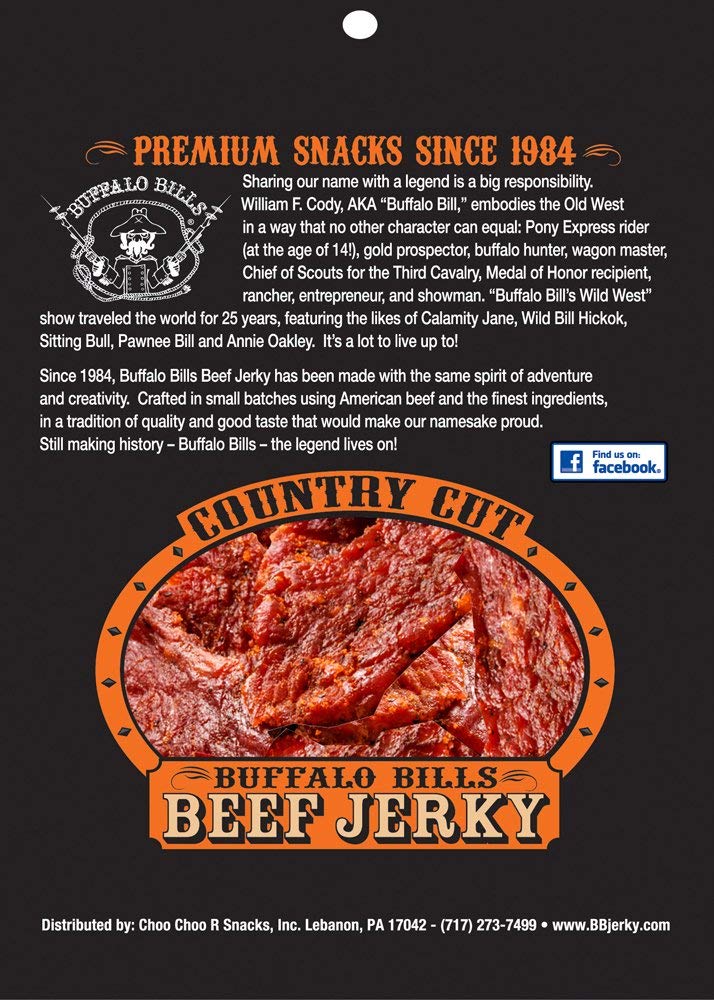 Buffalo Bills 7-Piece Country Cut Beef Jerky Sampler Black Velour Wine Gift Bag (seven 1.5oz packs)