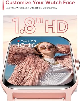 Fitpolo Smart Watches for Women Android & iPhone - W13 Series (Pink+Purple)