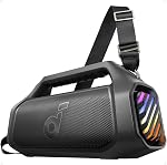 soundcore Boom 2 Outdoor Speaker, 80W, Subwoofer, BassUp 2.0, 24H Playtime, IPX7 Waterproof, Floatable, RGB Lights, USB-C, Custom EQ, Bluetooth 6.0, Portable, Camping, Beach, and Backyard-Black