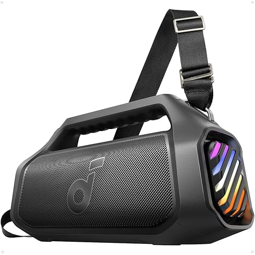 Soundcore Boom 2 Plus Portable Speaker By Anker, 140W, 2+2 Channel, BassUp 2.0, 20H Playtime, Fast Charge, IPX7 Waterproof, RGB Lights, Power Bank, Bluetooth 5.3, Outdoor Speakers, Camping, Beach