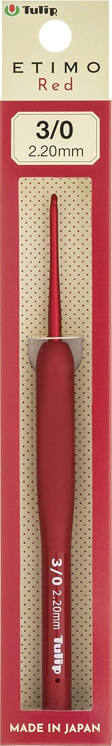 Crochet, ETIMO Red Crochet with Cushion Grip, No. 3/0, Tulip Tulip