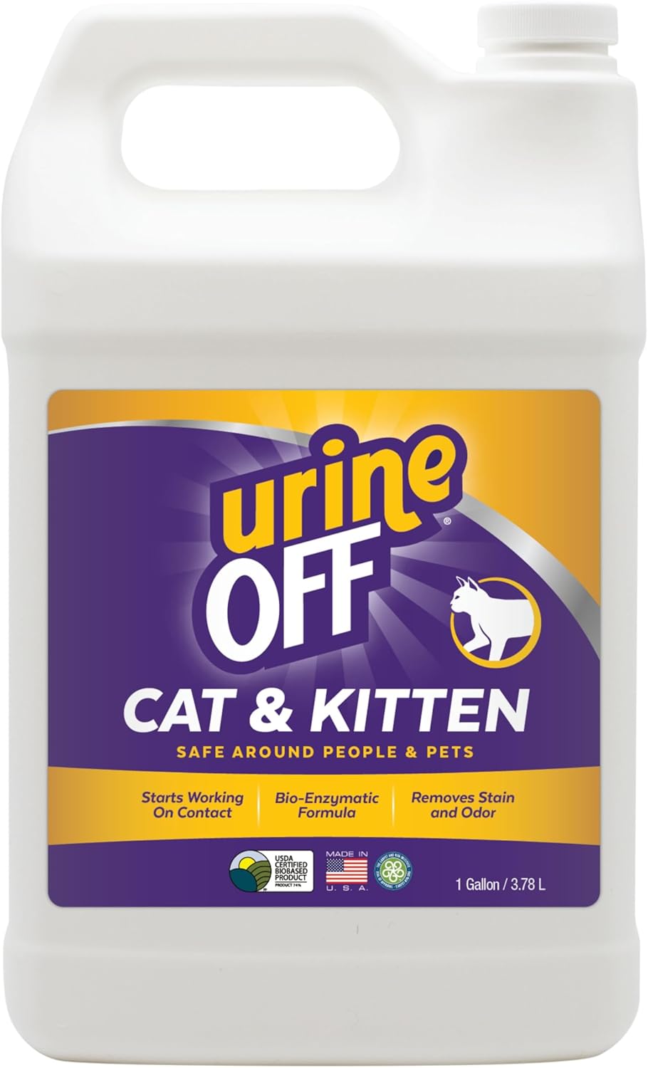 Urine Off Odor and Stain Remover for Cats, 1 Gallon Amazon.ca Pet