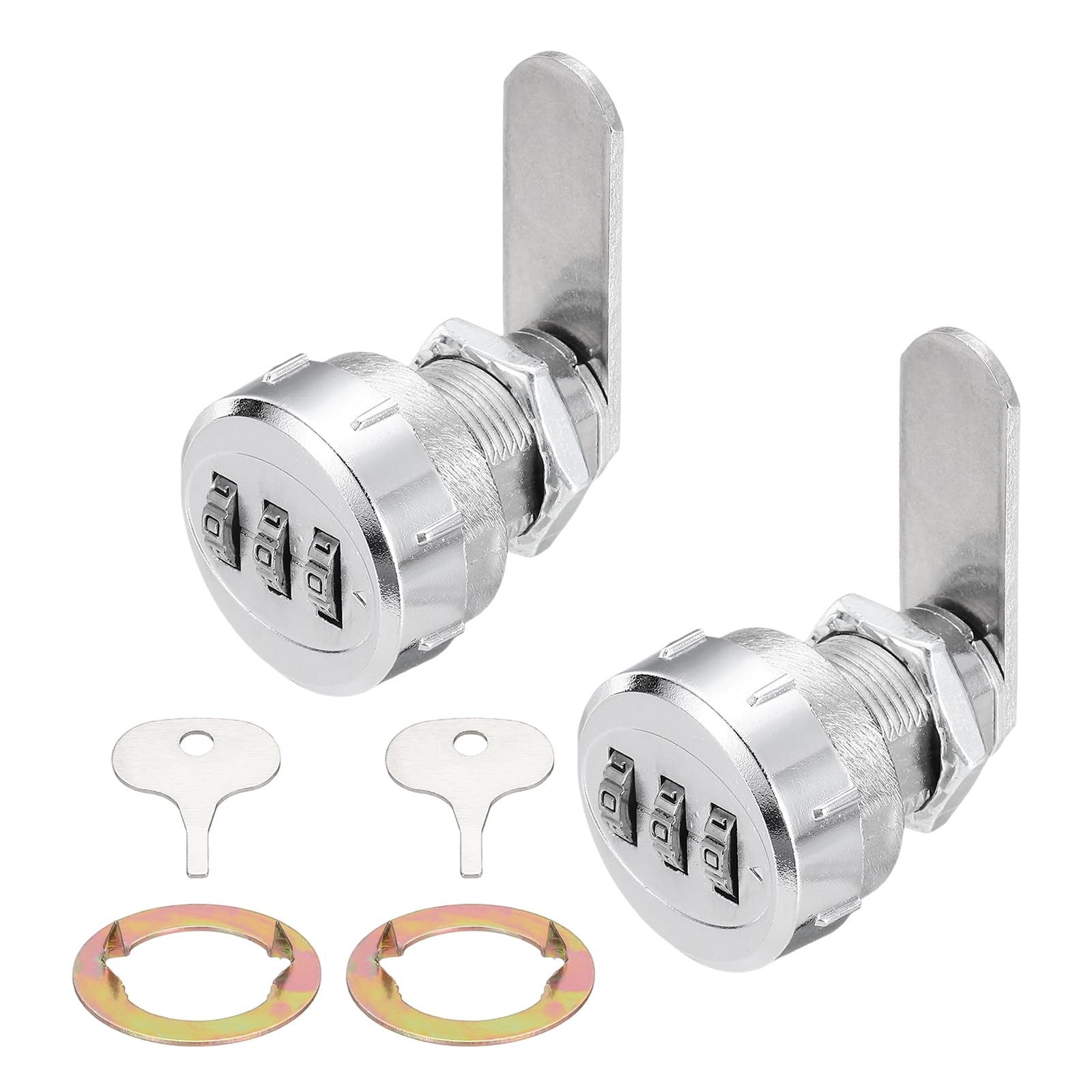 Serrure à combinaison pour armoire 3 chiffres sans clé tête ronde PATIKIL x2