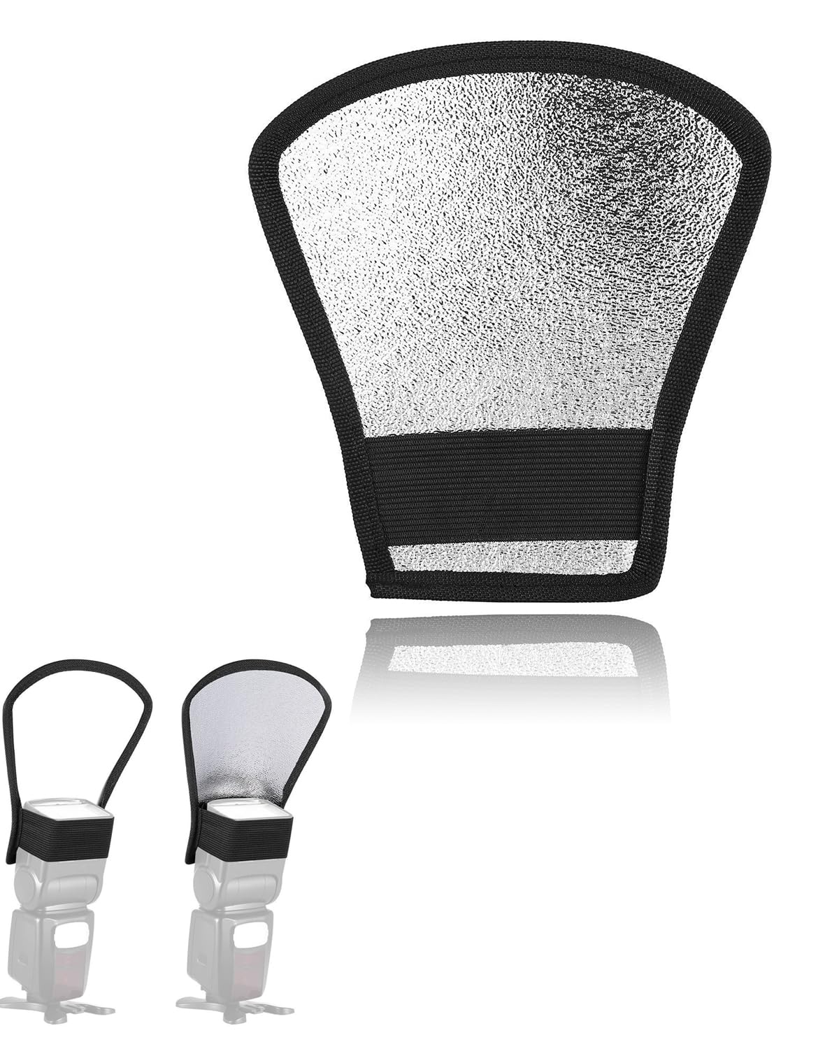 1 Pezzo Riflettore Fotografico, Diffusore Flash, 2 in 1 Argento/Bianco Riflettore, Flash Softbox Adatto per la Fotografia e gli Studi Fotografici