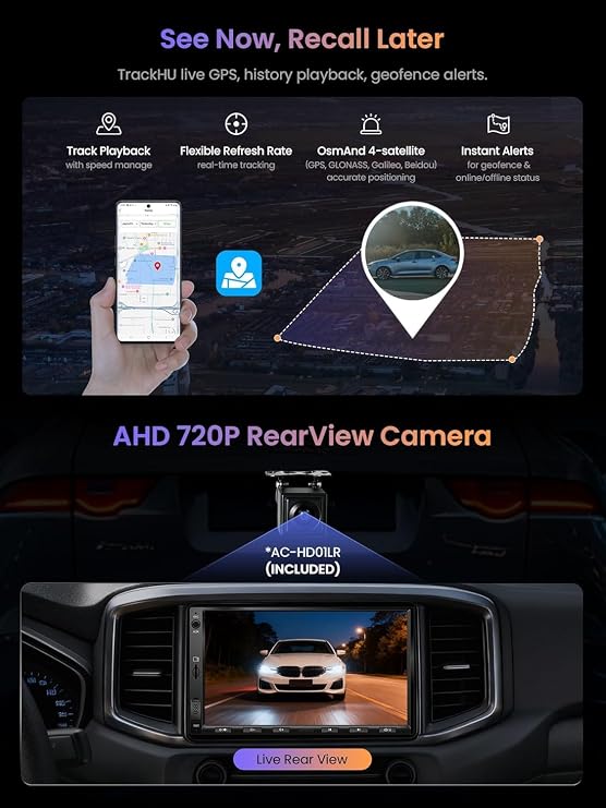 ATOTO A5 7 Android Double Din Car Stereo with Backup Camera, Wireless CarPlay& Android Auto Touch Screen, WiFi/Bluetooth/USB,24 Band EQ DSP, FM/TF, MirrorLink, 2+32G, Gemini&ChatGPT AI, GPS Tracking